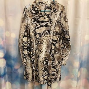 Shein Snake Skin Tie Waist Dress